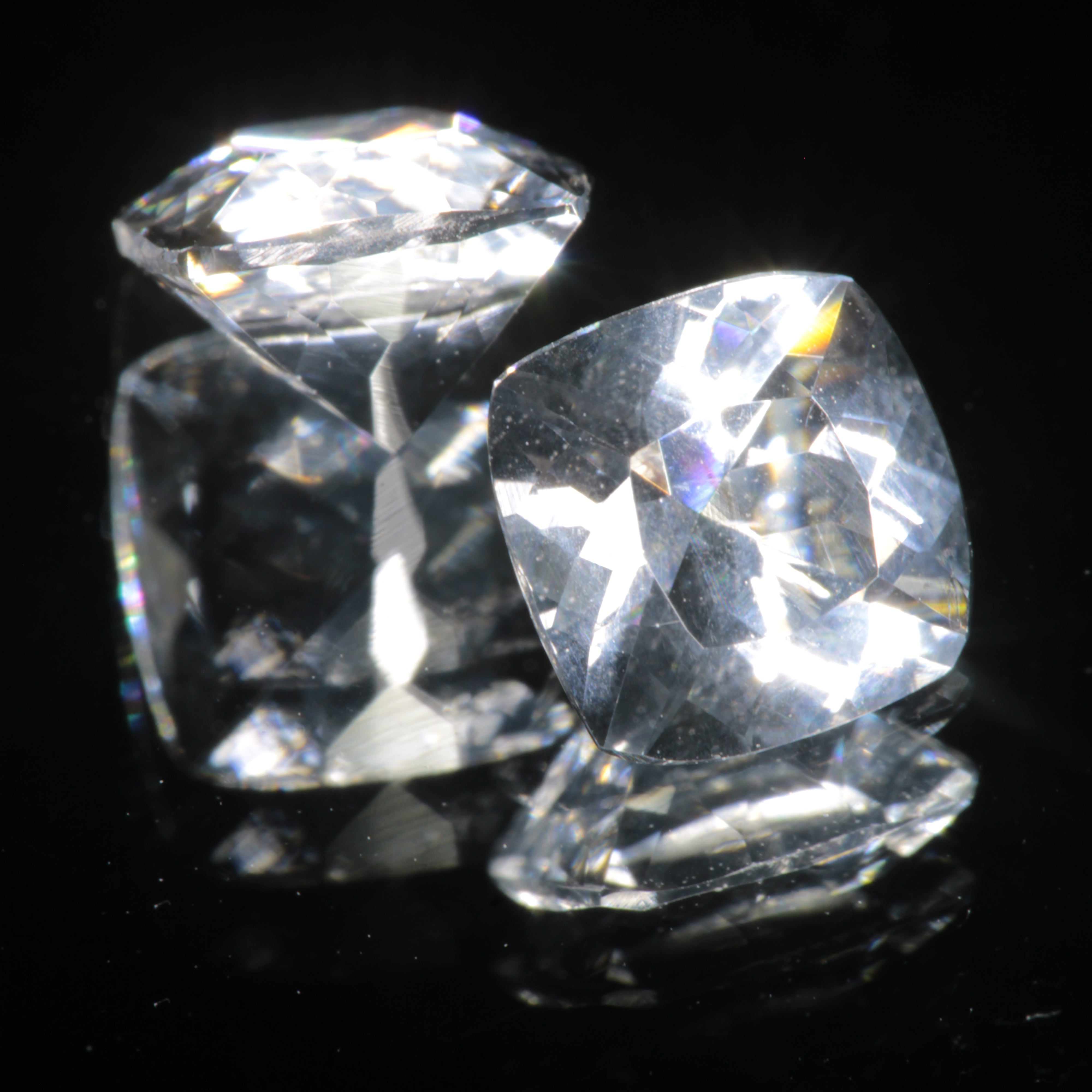 Faceted Optical Fluorite Cushion Gemstone