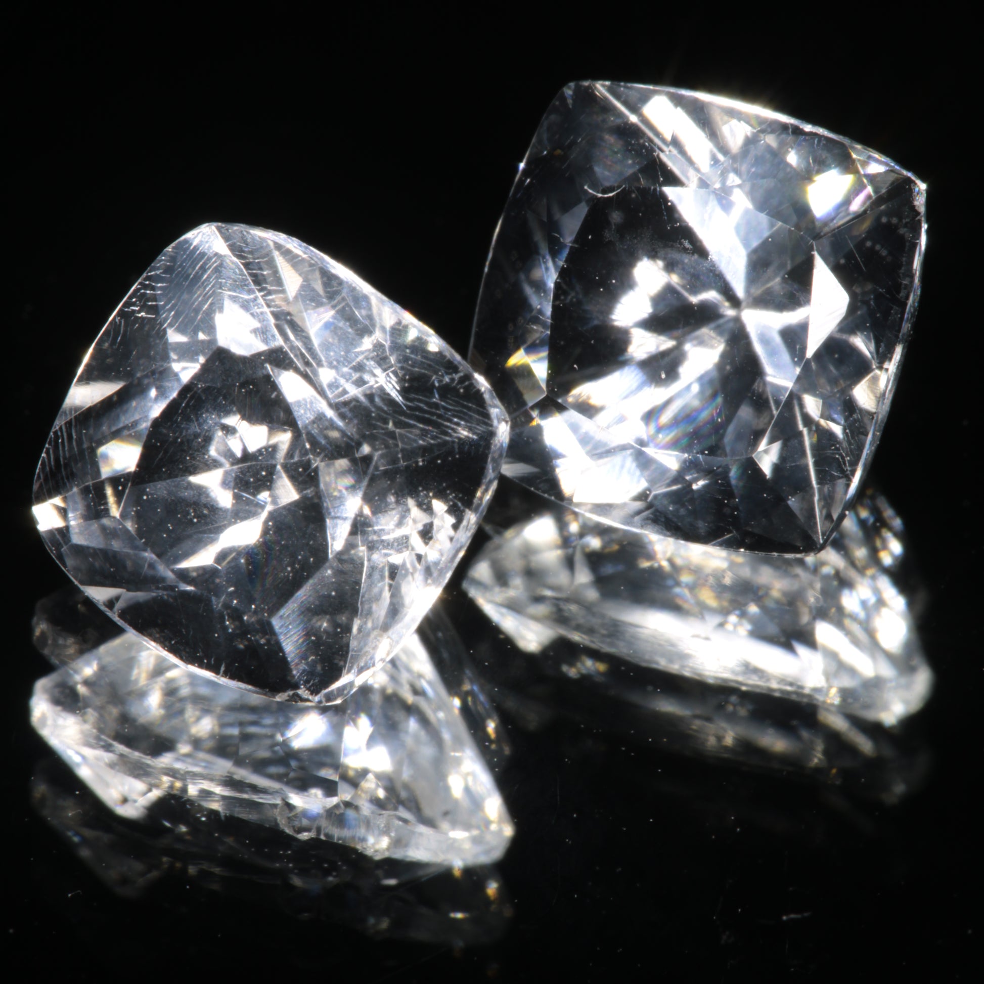Faceted Optical Fluorite Cushion Gemstone