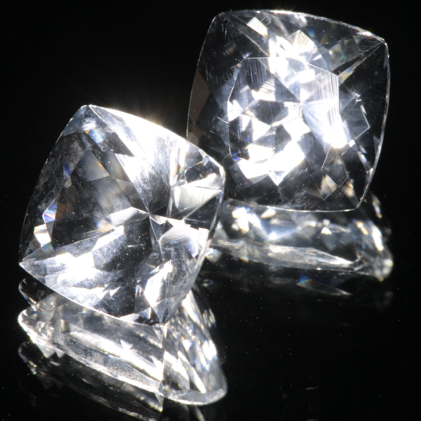Faceted Optical Fluorite Cushion Gemstone