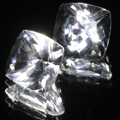 Faceted Optical Fluorite Cushion Gemstone
