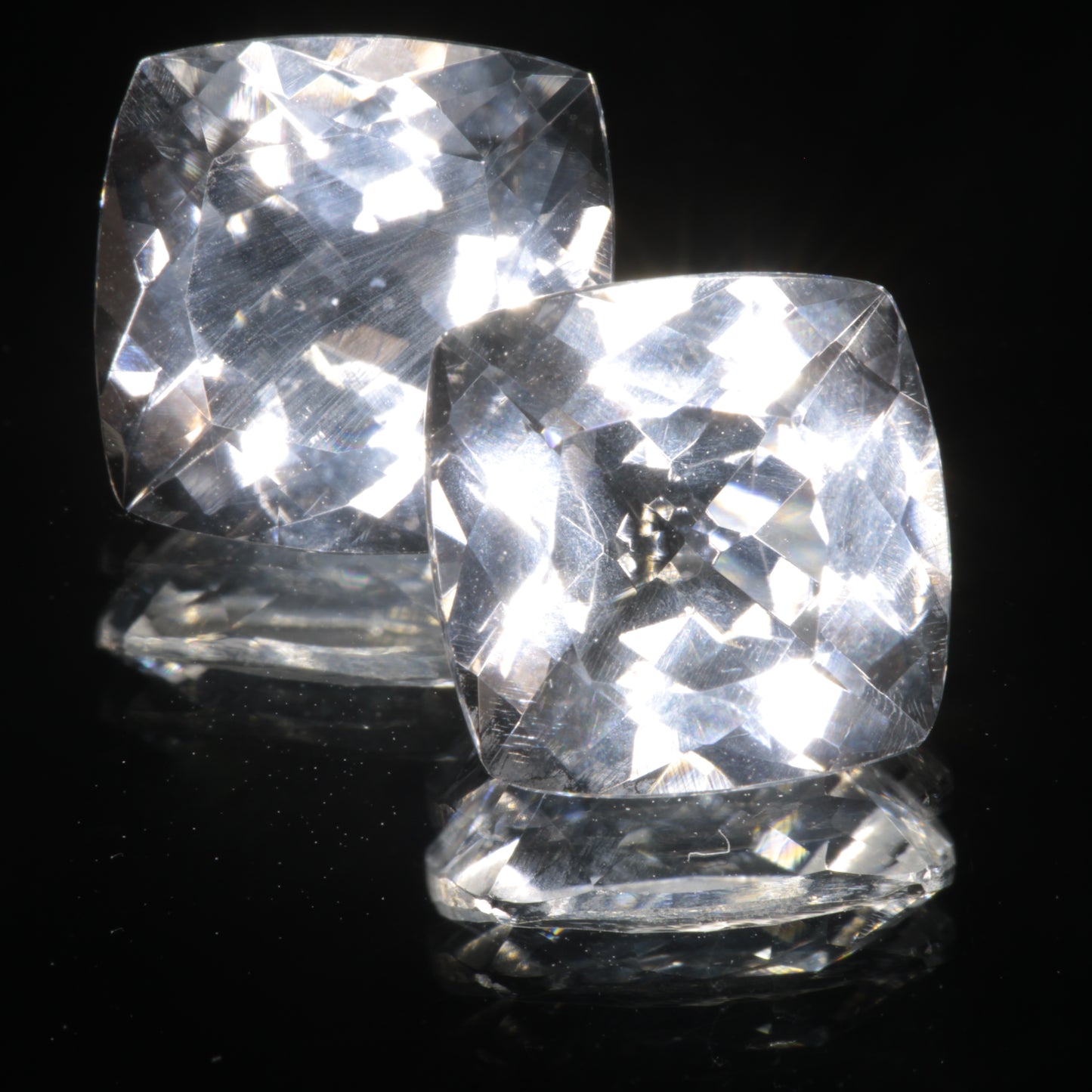 Faceted Optical Fluorite Cushion Gemstone