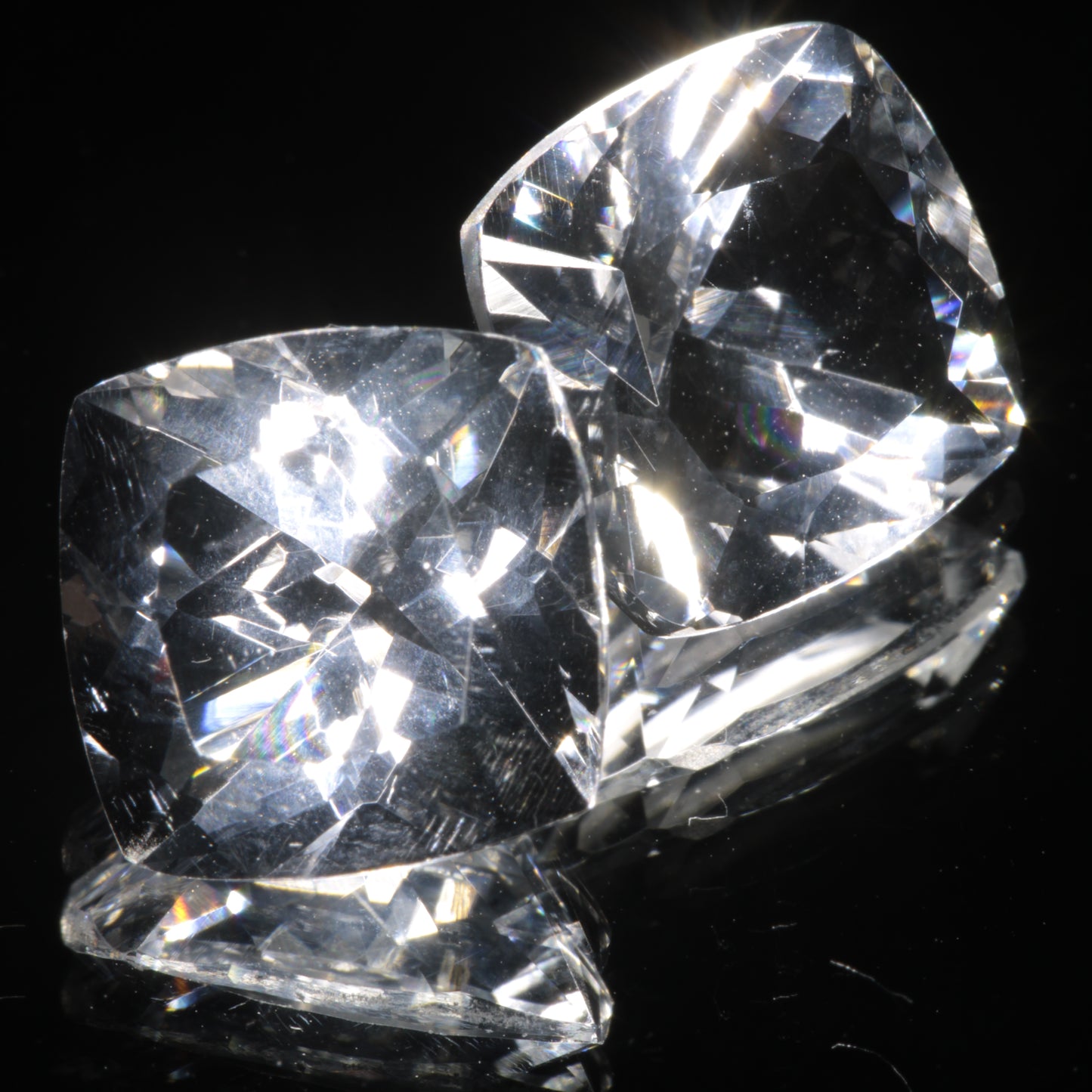 Faceted Optical Fluorite Cushion Gemstone
