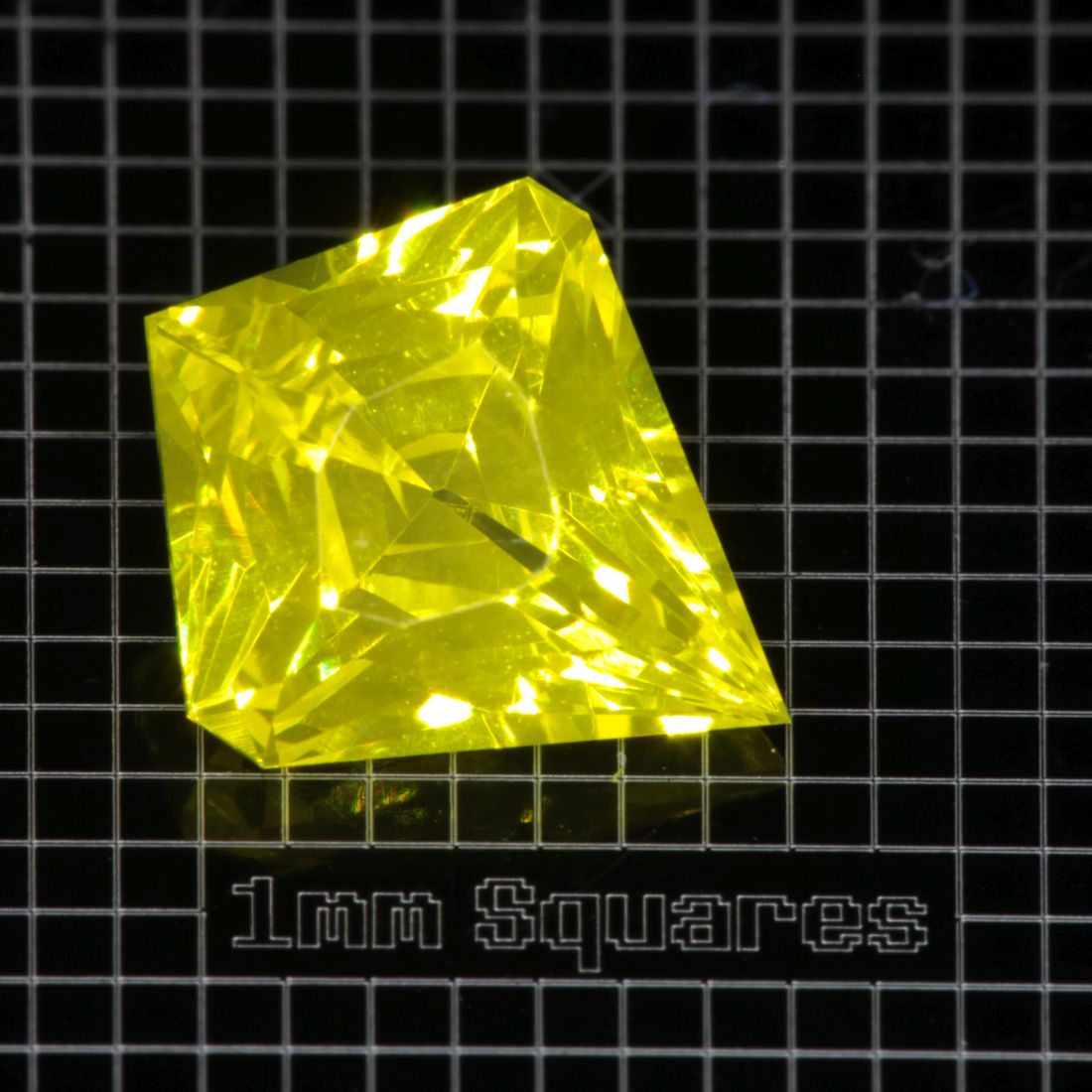 Yellow GAGG garnet Kite gemstone