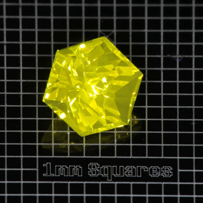 Yellow GAGG garnet Hexagon gemstone