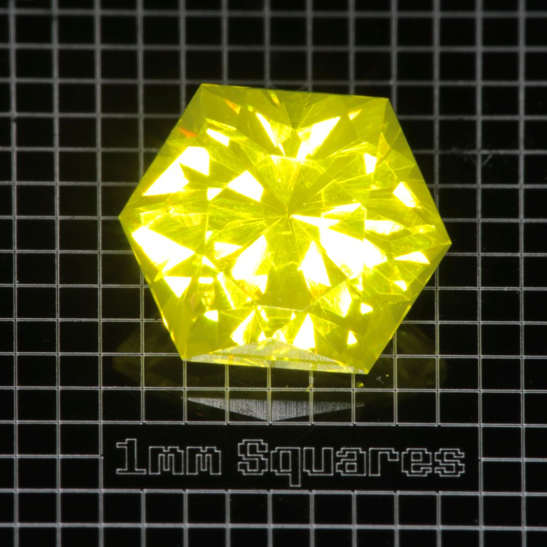 Yellow GAGG garnet Hexagon gemstone