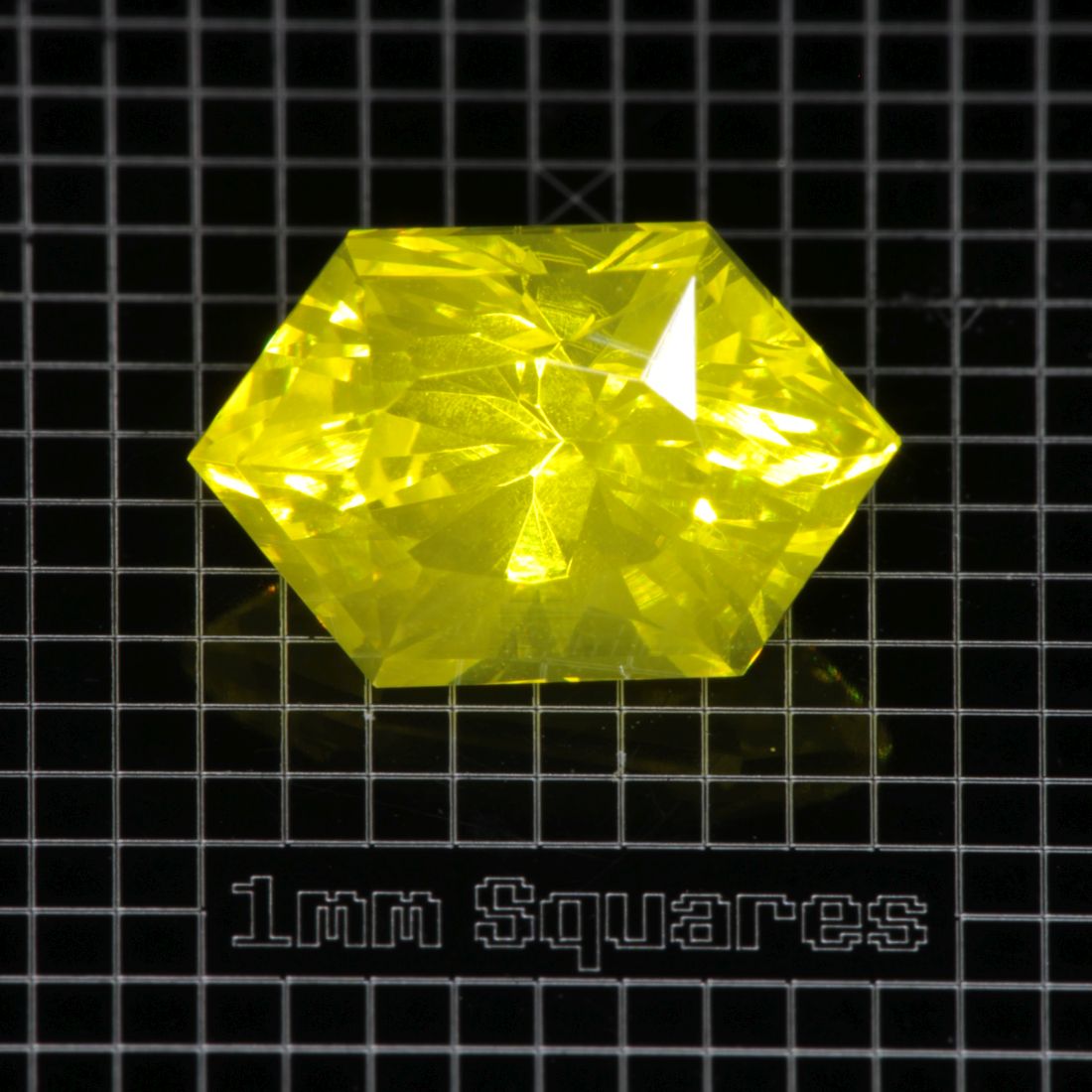 Yellow GAGG garnet Long Hexagon gemstone