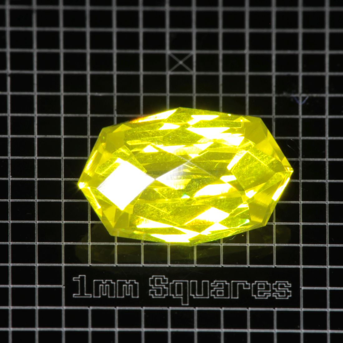 Yellow GAGG garnet Long Hexagon Checker gemstone