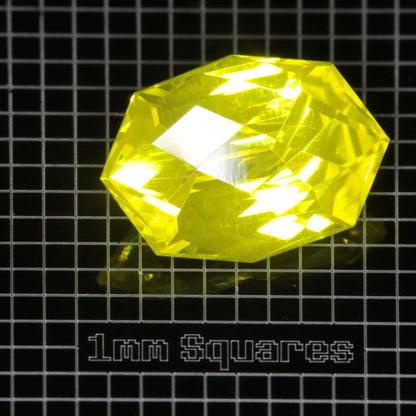 Yellow GAGG garnet Long Hexagon Checker gemstone