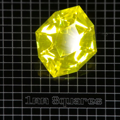 Yellow GAGG garnet Diamond Cushion gemstone
