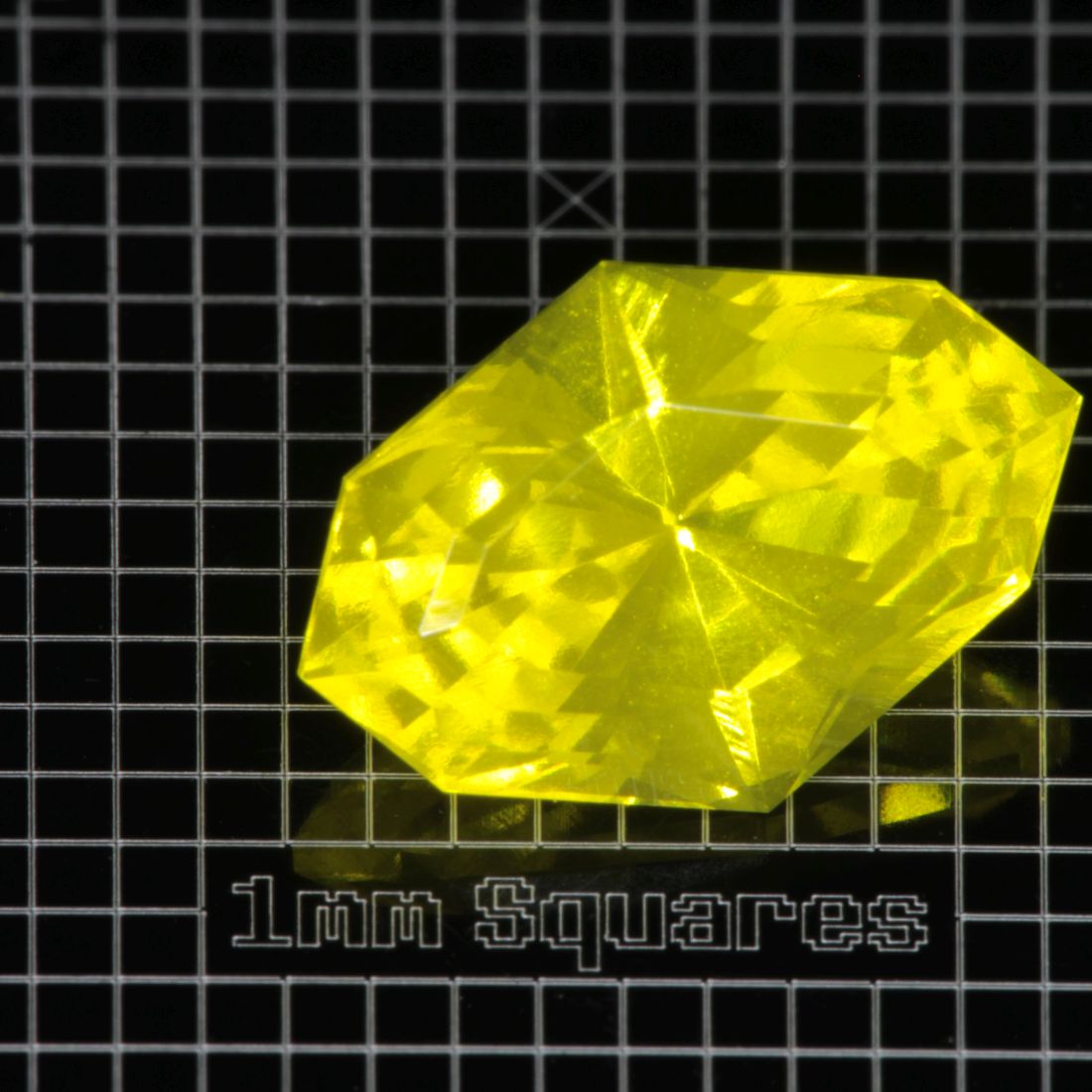 Yellow GAGG garnet Cushion Diamond gemstone