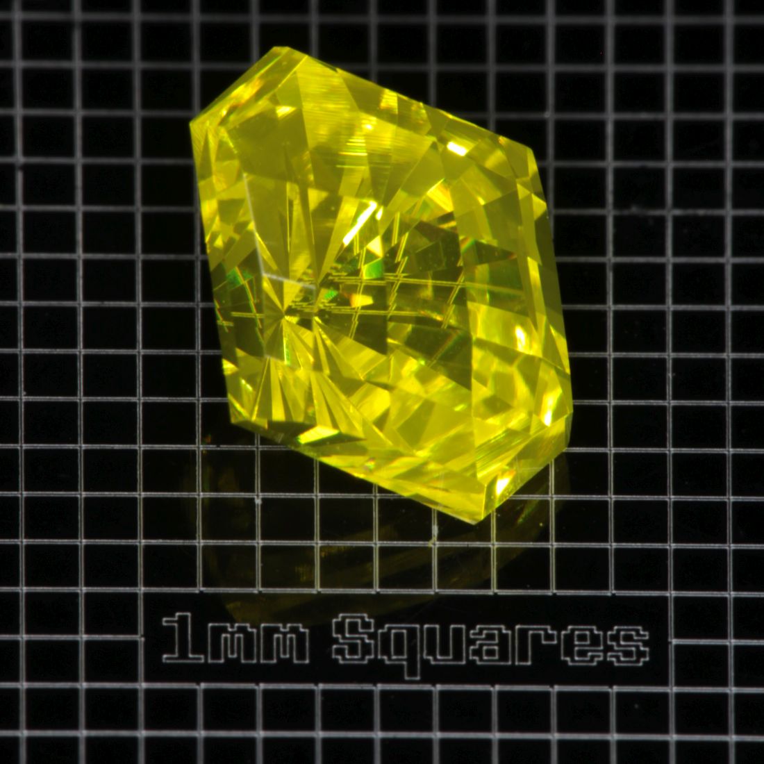 Yellow GAGG garnet Checker Diamond gemstone