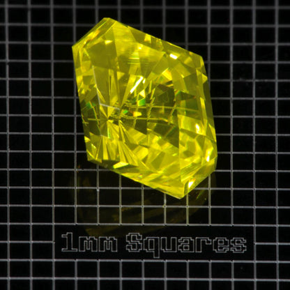 Yellow GAGG garnet Checker Diamond gemstone