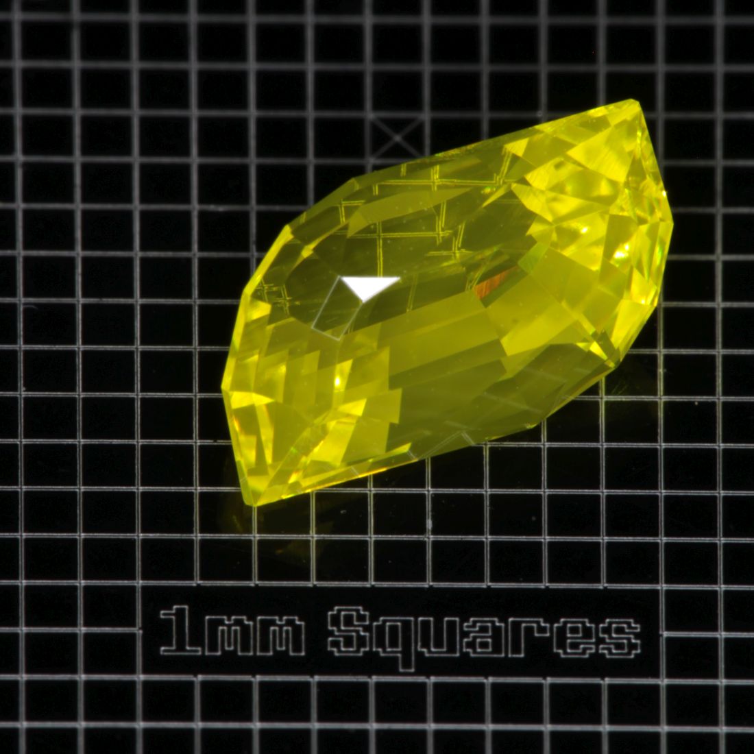 Yellow GAGG garnet Schwoosh gemstone