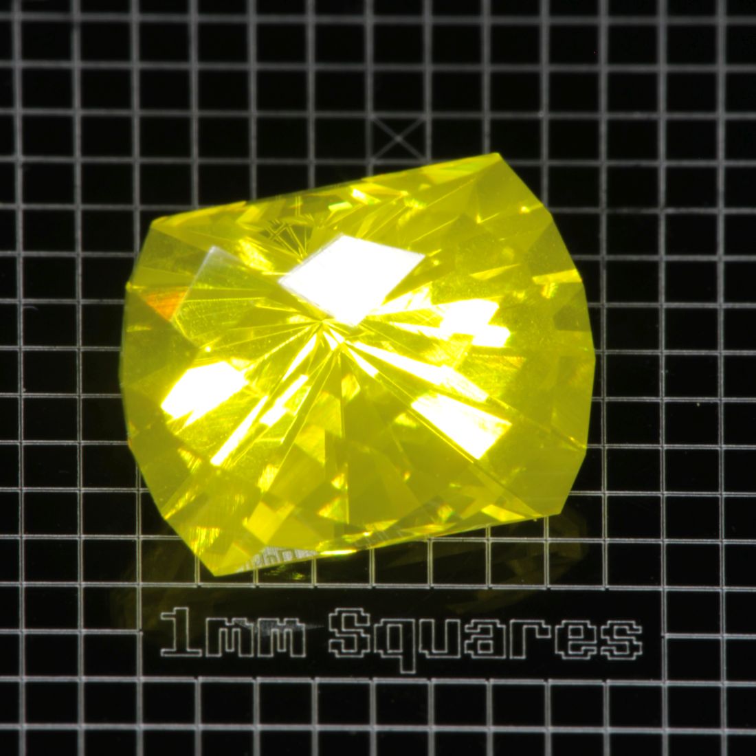 Yellow GAGG garnet Checkered Flat Oval gemstone