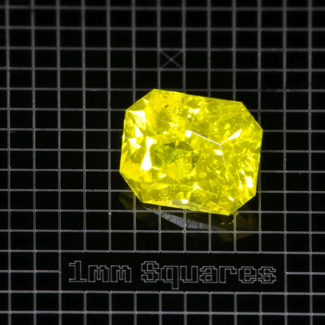 Yellow GAGG garnet Bubbly Clipped Rectangle gemstone