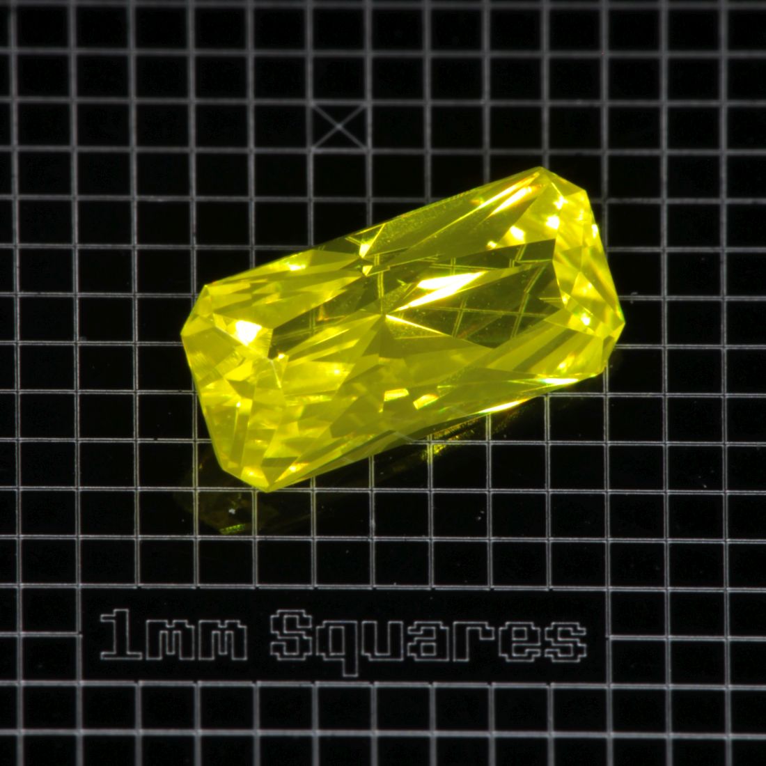 Yellow GAGG garnet Crossed Rectangle gemstone