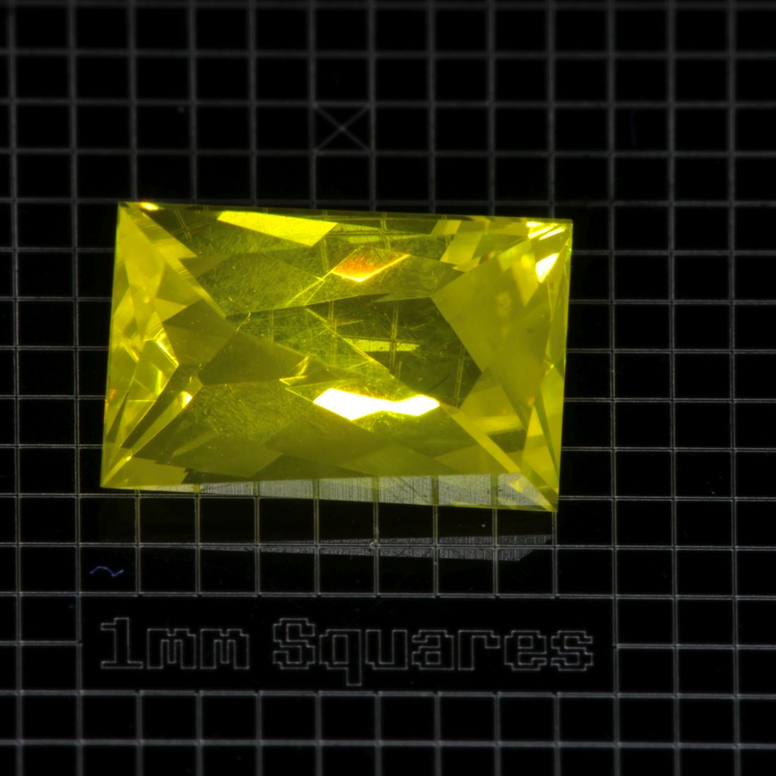 Yellow GAGG garnet Twisted Rectangle gemstone