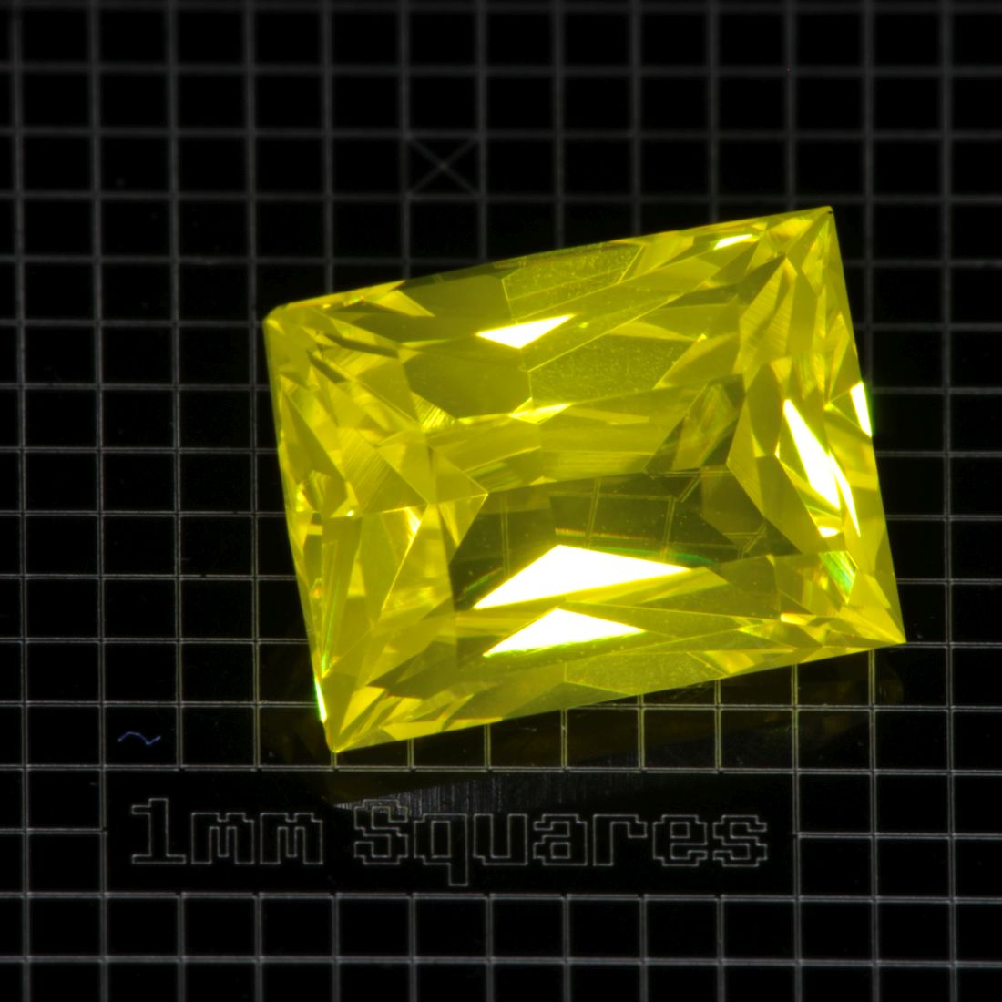 Yellow GAGG garnet Rectangle gemstone