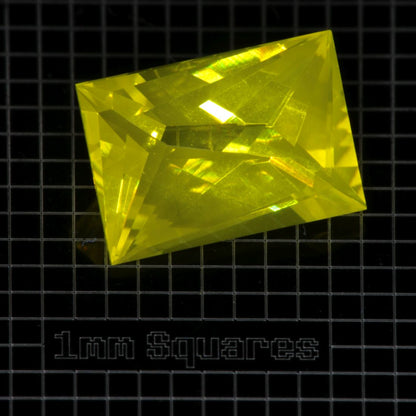 Yellow GAGG garnet Twisted Rectangle gemstone