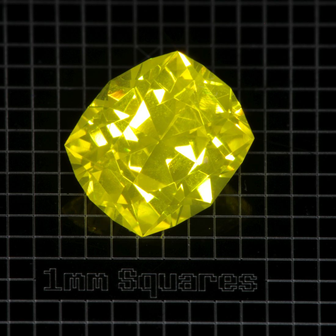 Yellow GAGG garnet Cushion gemstone