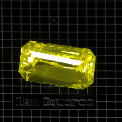 Yellow GAGG garnet Emerald Cut gemstone