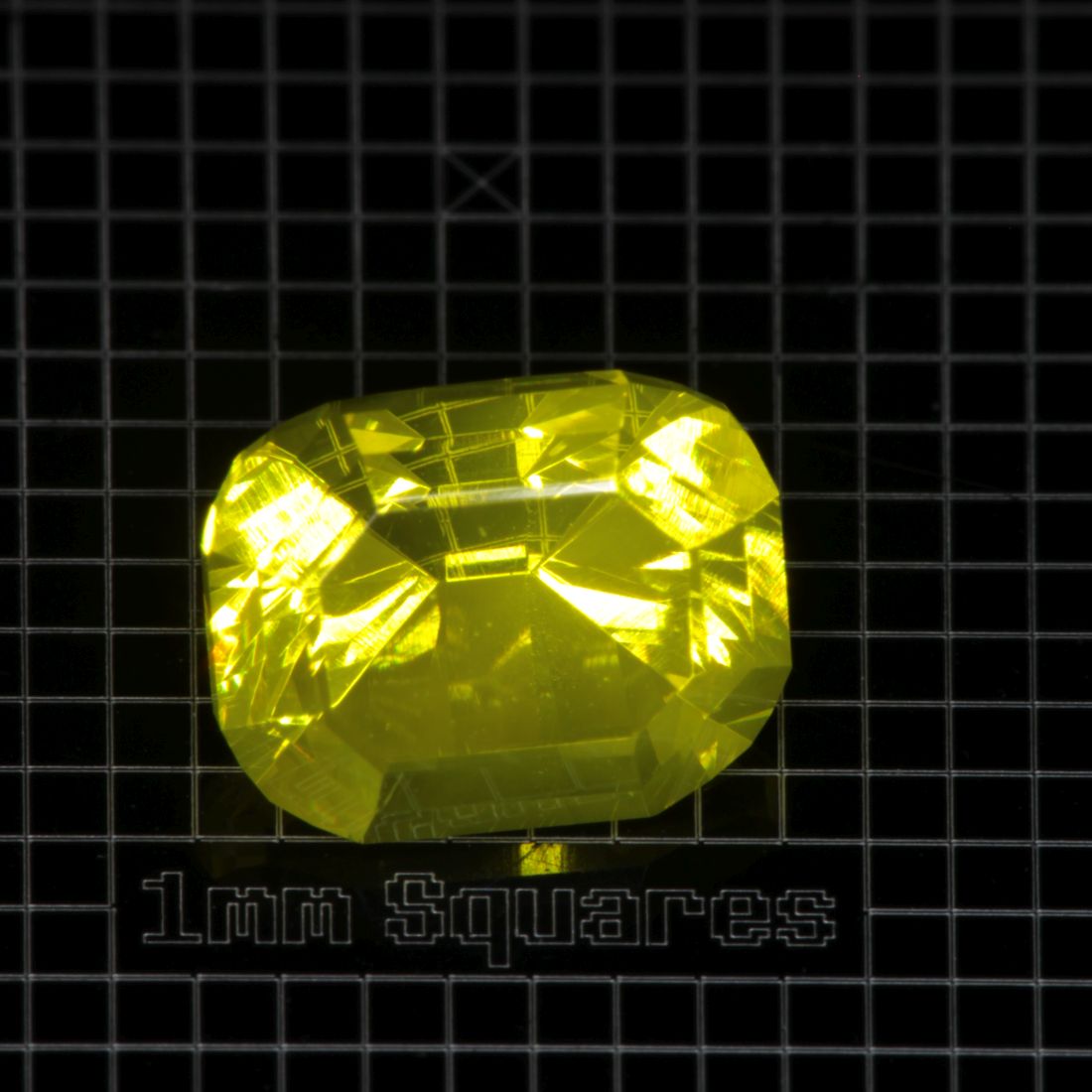 Yellow GAGG garnet Cushion gemstone