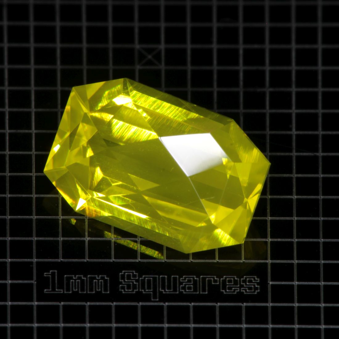 Yellow GAGG garnet Diamond Cushion gemstone
