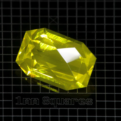 Yellow GAGG garnet Diamond Cushion gemstone