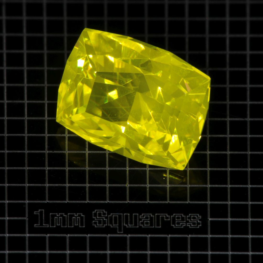 Yellow GAGG garnet Cushion gemstone