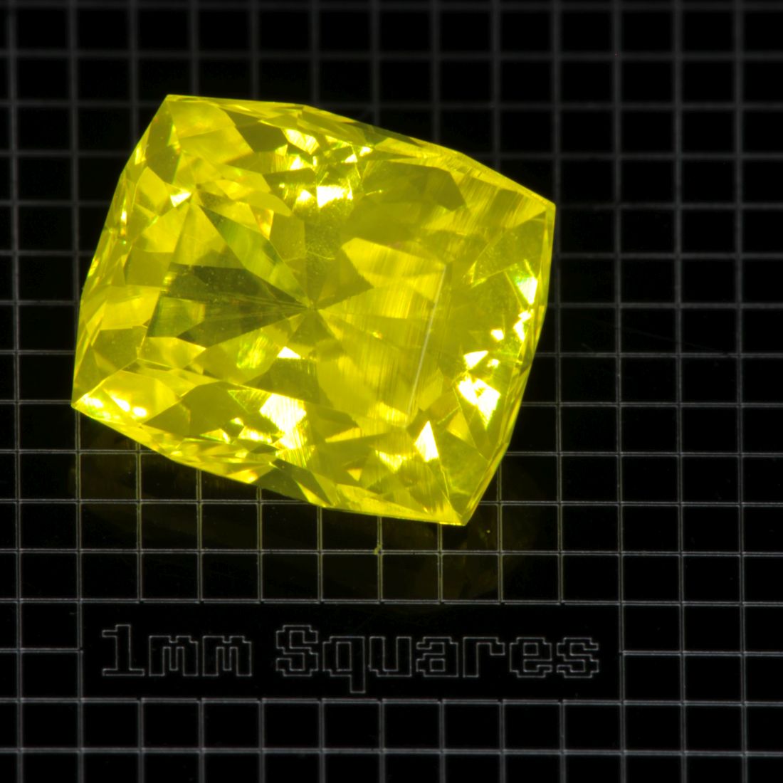 Yellow GAGG garnet Cushion gemstone