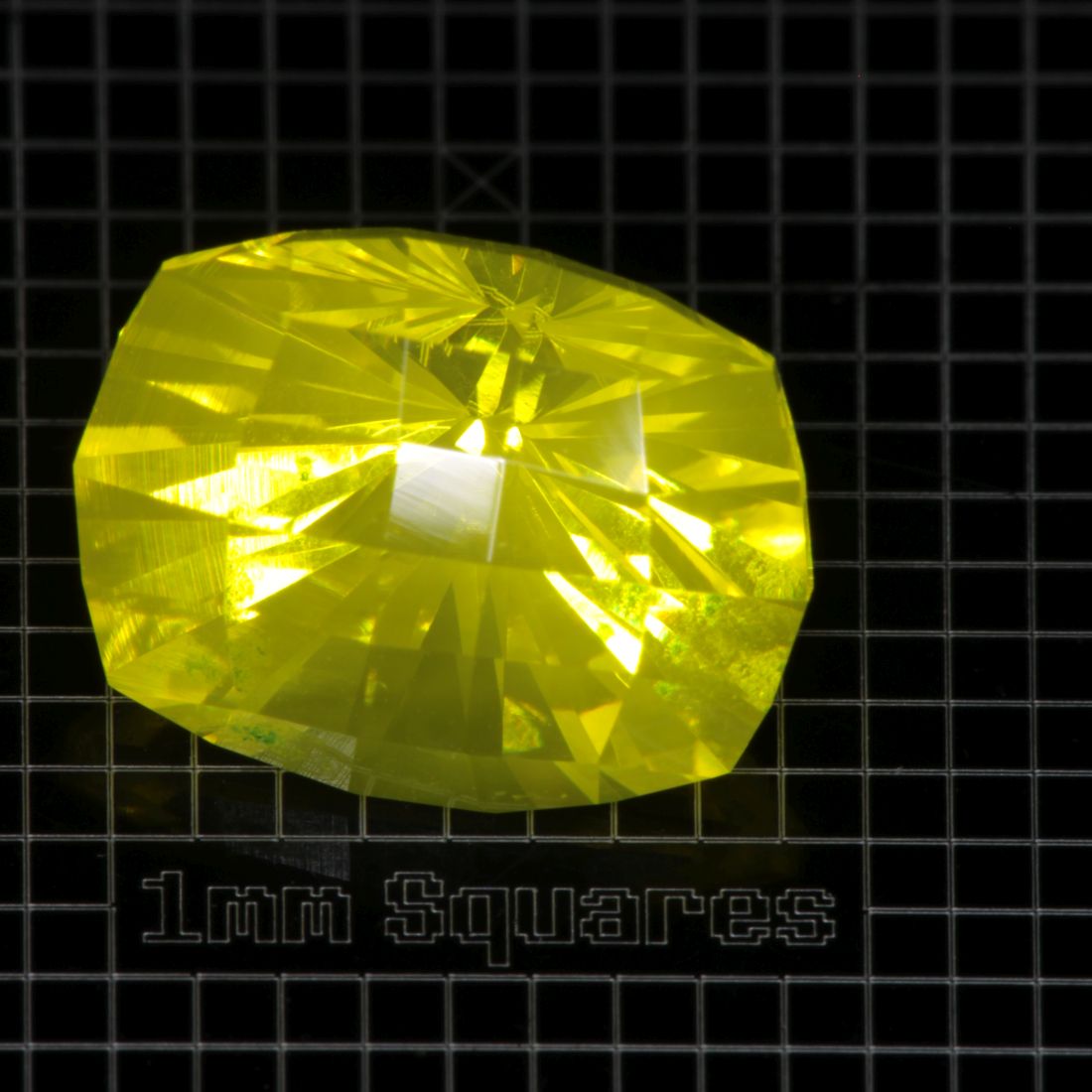 Yellow GAGG garnet Checker Cushion gemstone