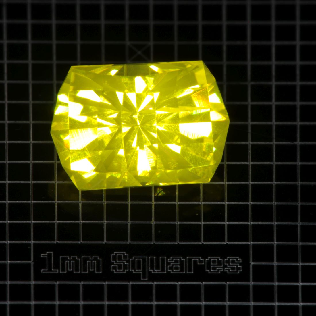 Yellow GAGG garnet Checker Half Cushion gemstone