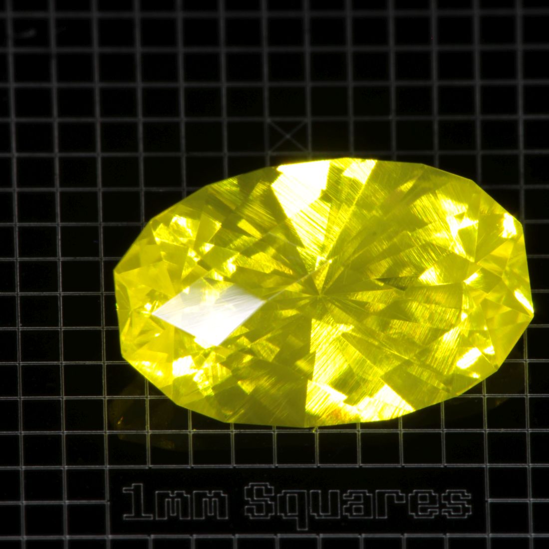 Yellow GAGG garnet Checker Oval gemstone