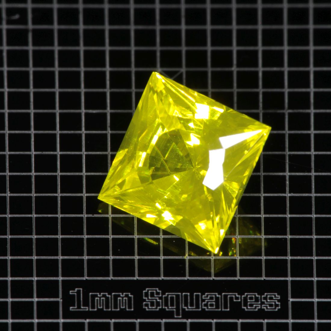 Yellow GAGG garnet Square gemstone