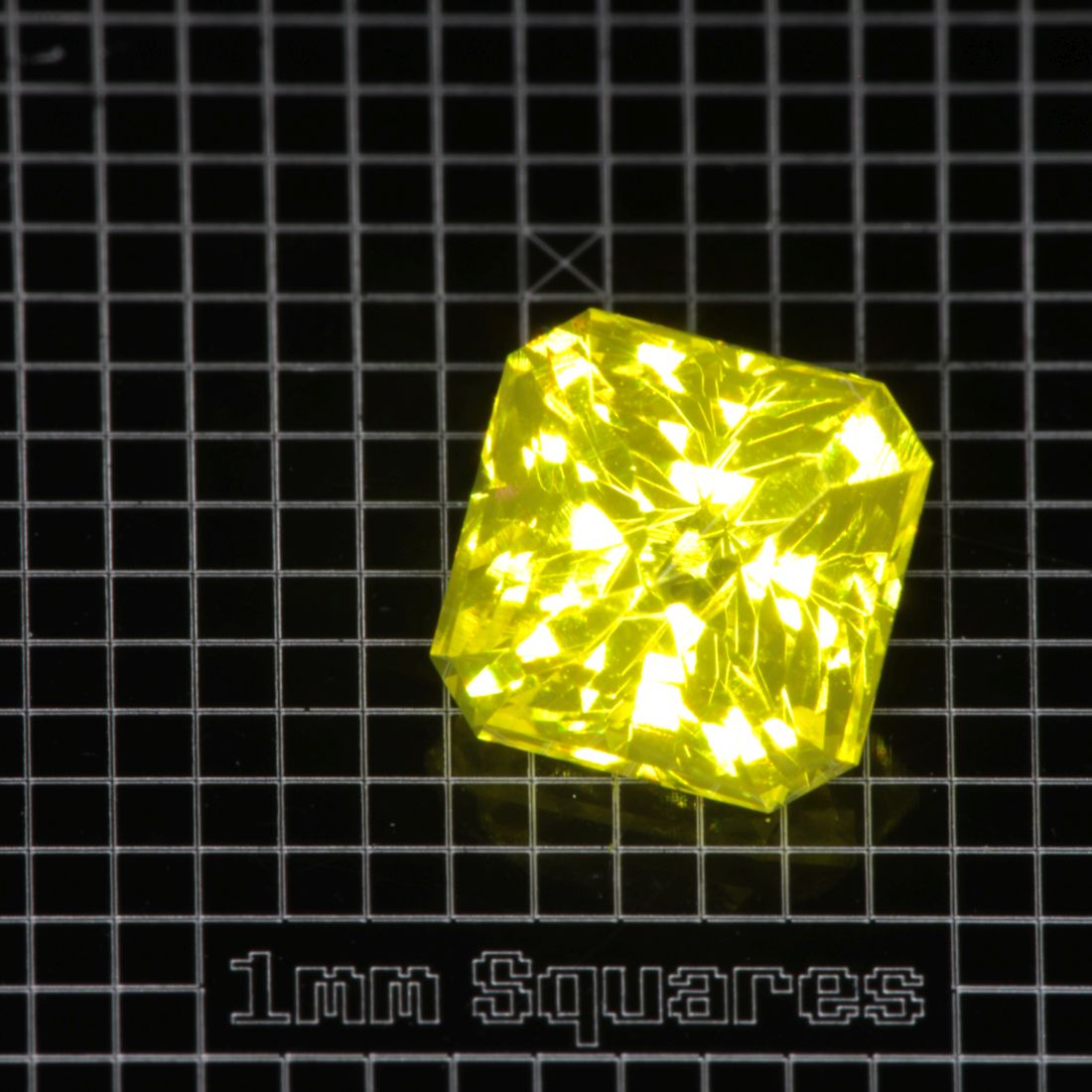 Yellow GAGG garnet Square gemstone