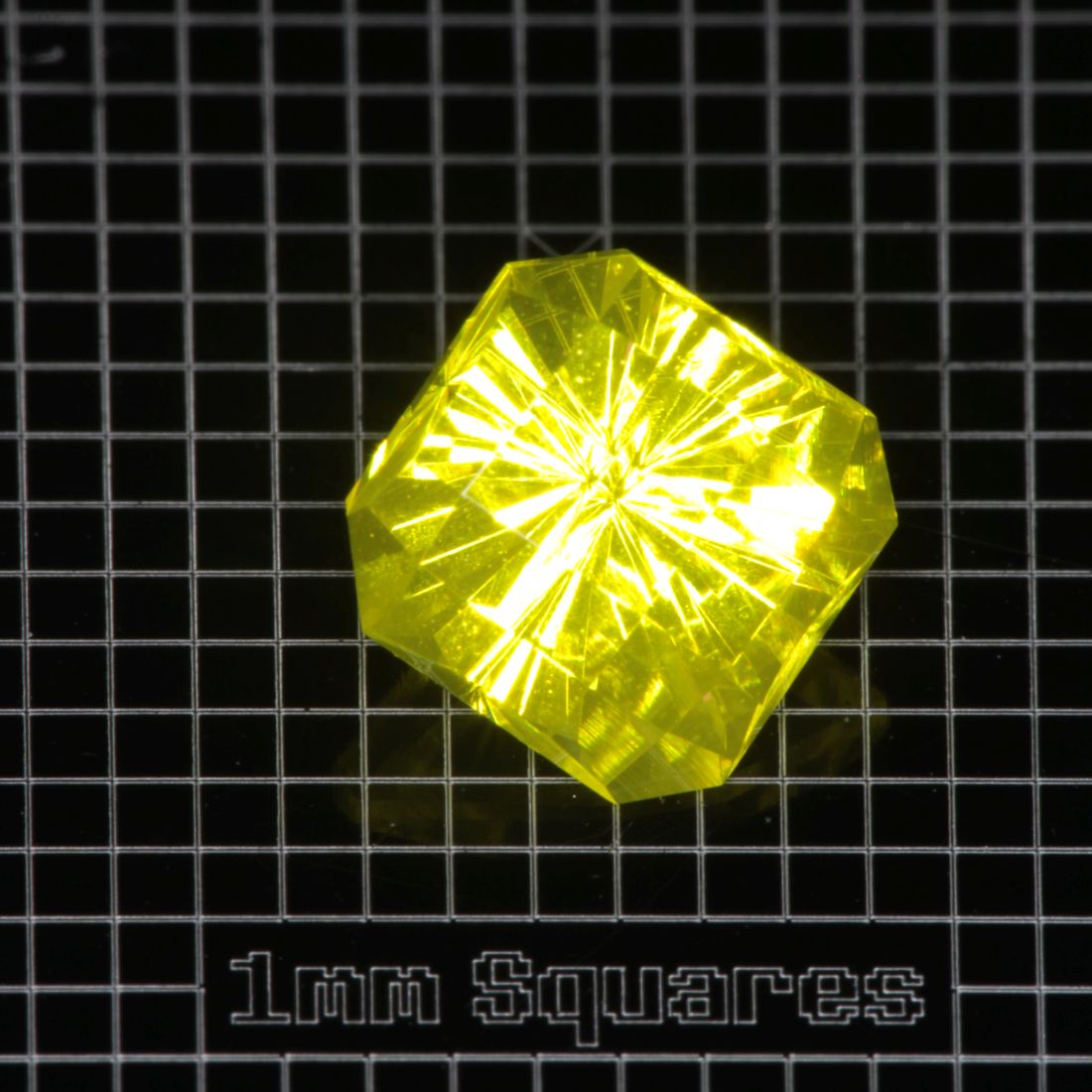 Yellow GAGG garnet Square gemstone