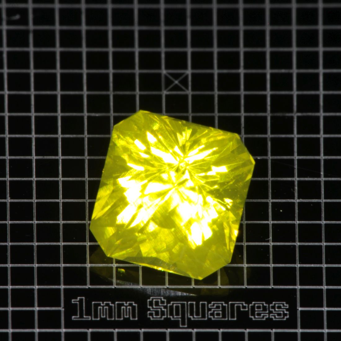 Yellow GAGG garnet Square gemstone