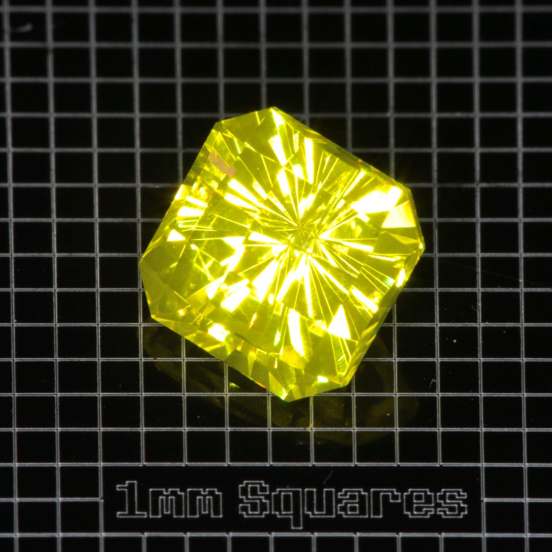 Yellow GAGG garnet Square gemstone