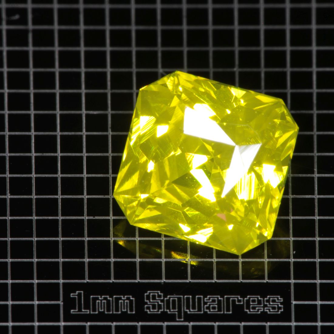 Yellow GAGG garnet Square gemstone
