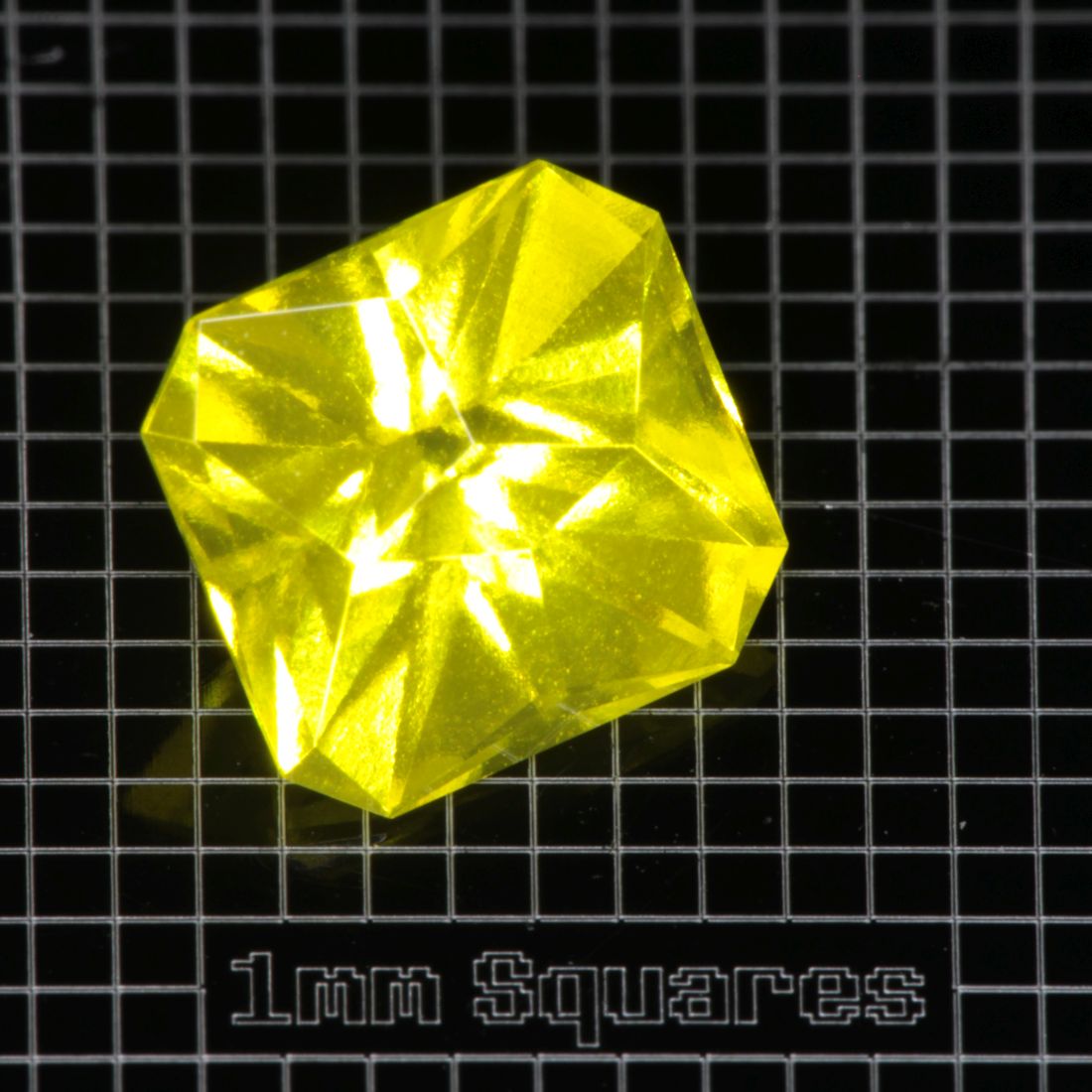 Yellow GAGG garnet Square gemstone