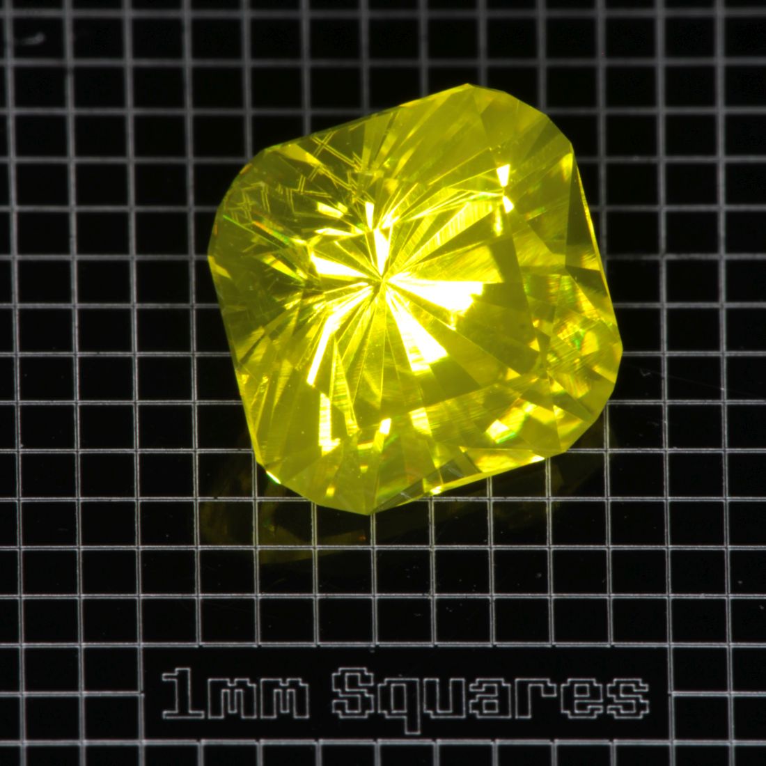 Yellow GAGG garnet Square gemstone