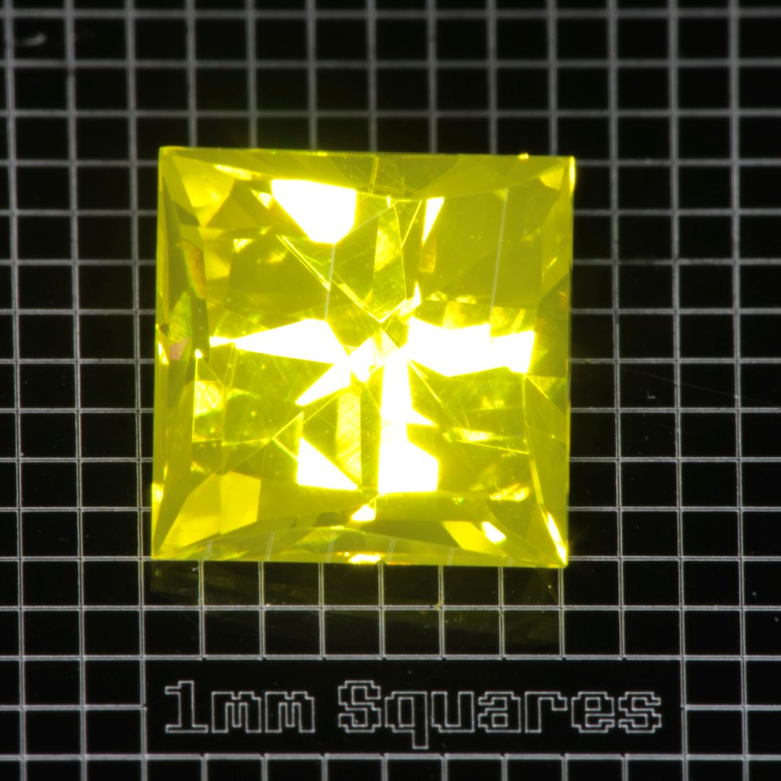 Yellow GAGG garnet Square gemstone