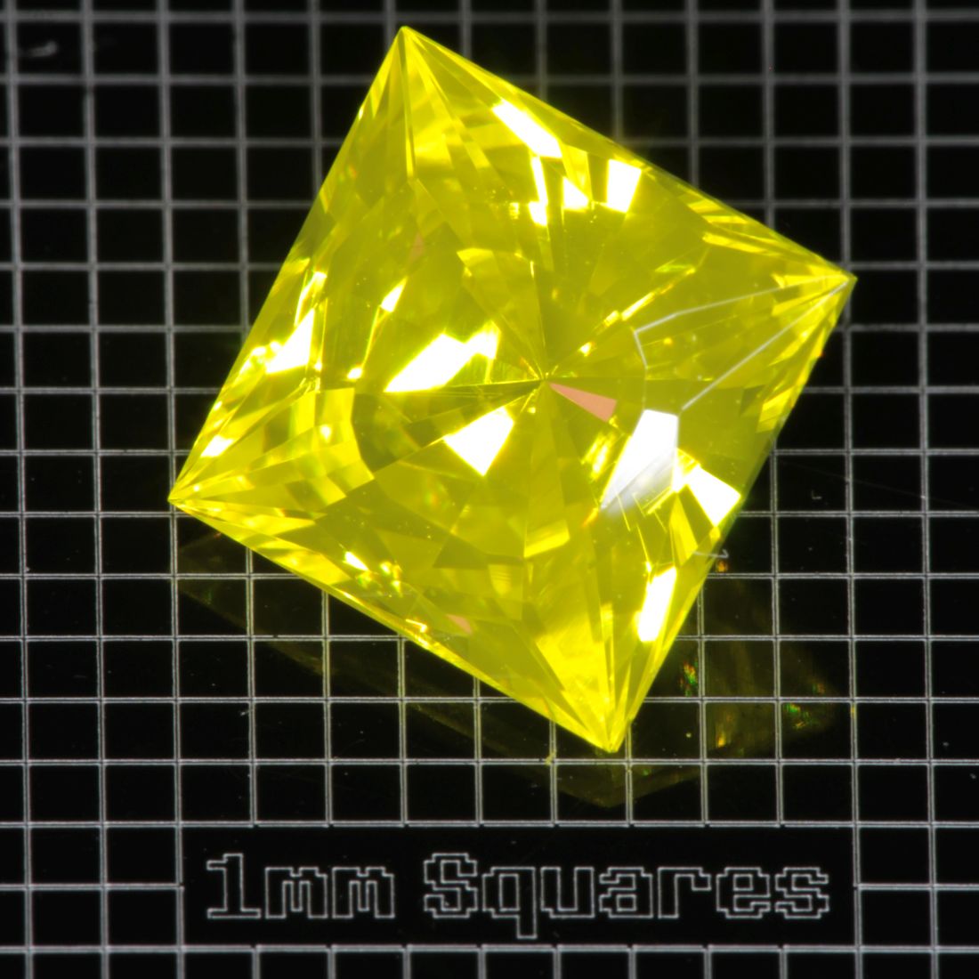 Yellow GAGG garnet Square gemstone