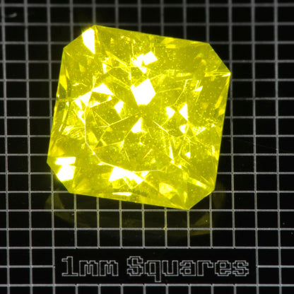 Yellow GAGG garnet Bubbly Square gemstone