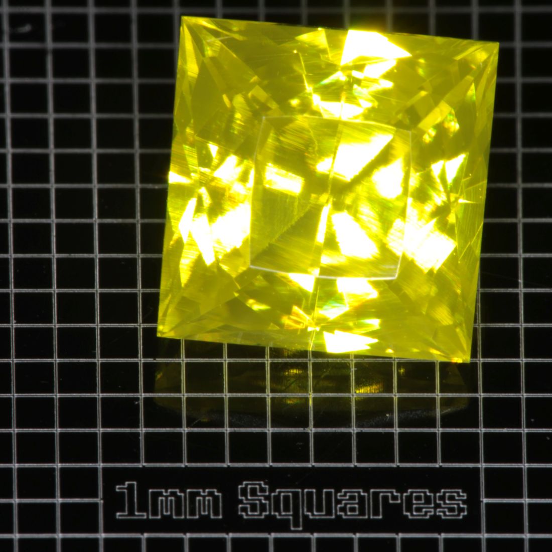 Yellow GAGG garnet Square gemstone