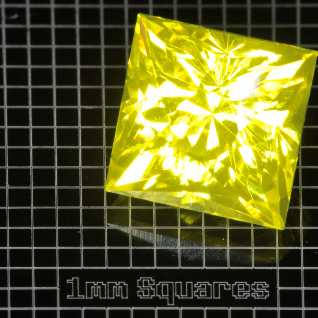 Yellow GAGG garnet Square gemstone