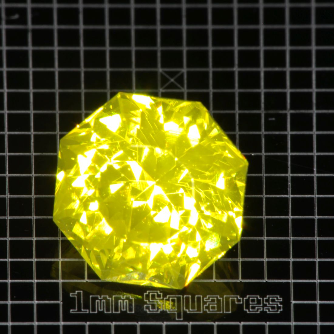 Yellow GAGG garnet Bubbly Octagon gemstone