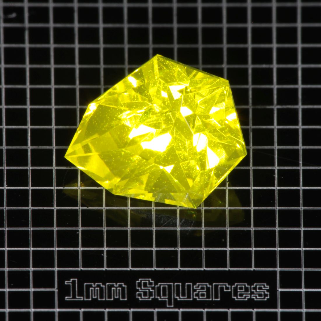 Yellow GAGG garnet Bubbly Pointed Shield gemstone