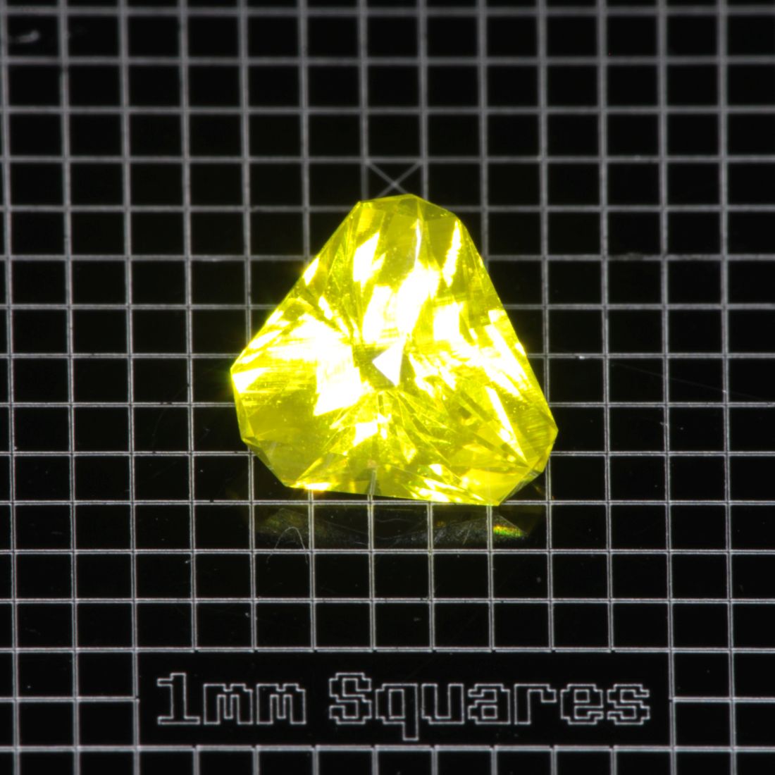 Yellow GAGG garnet Stubby Trillion gemstone
