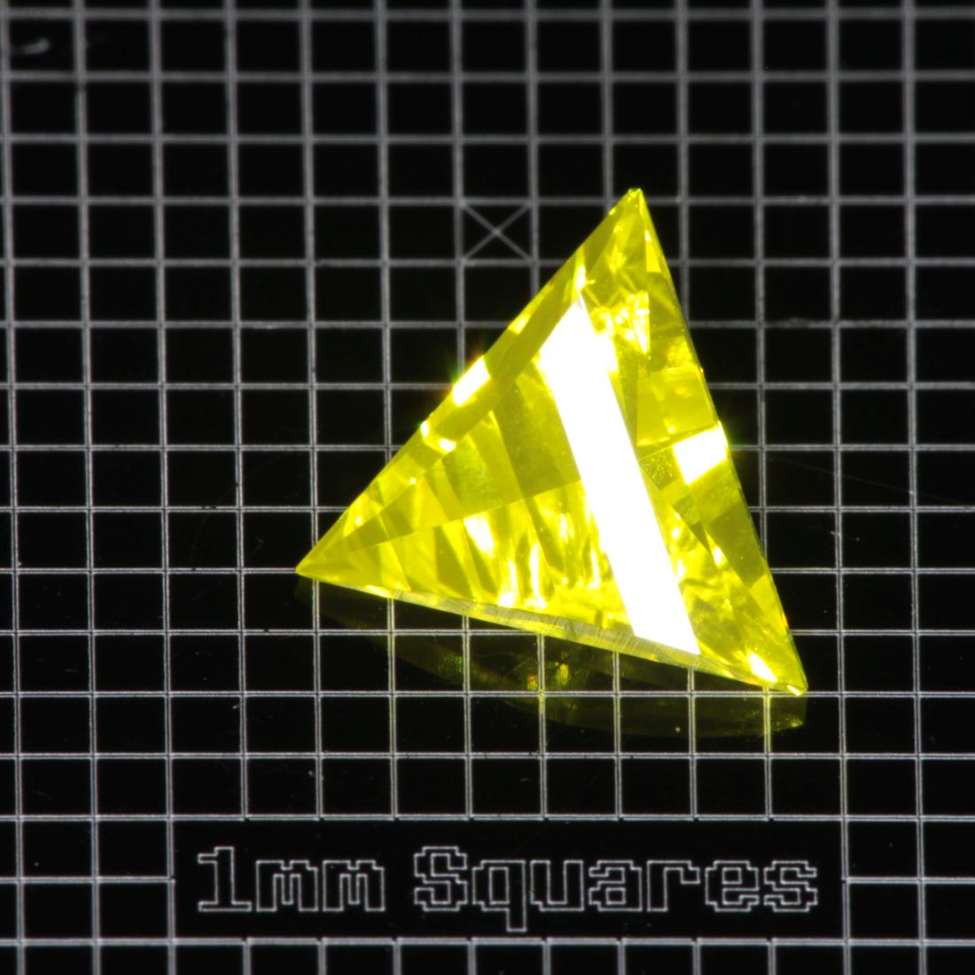 Yellow GAGG garnet Barred Trillion gemstone